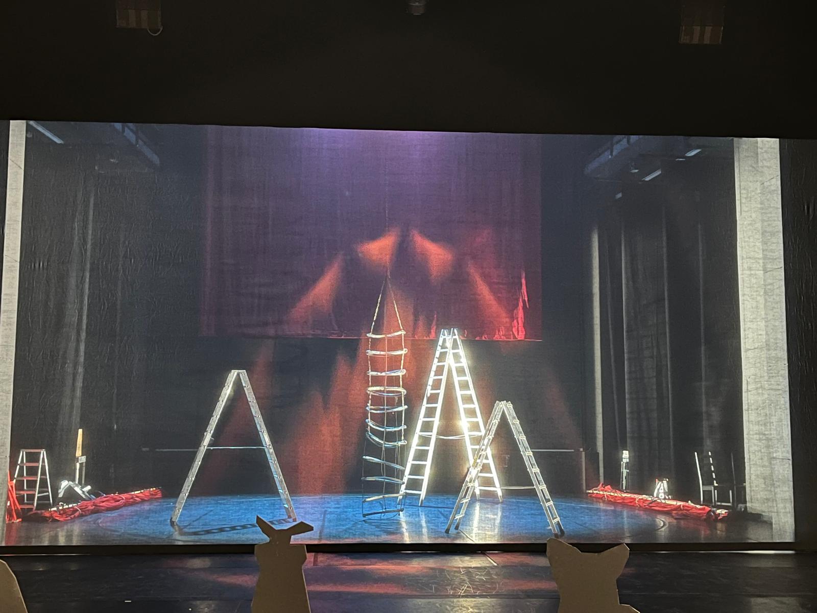 Empty theatre with single spotlight